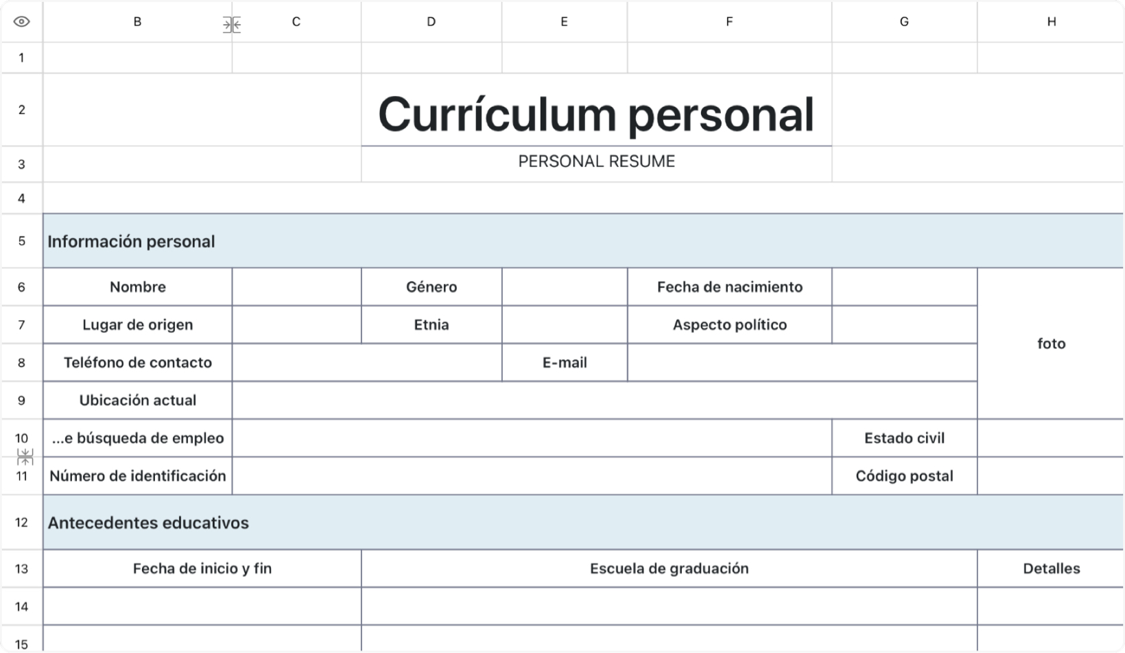 Currículum personal 6